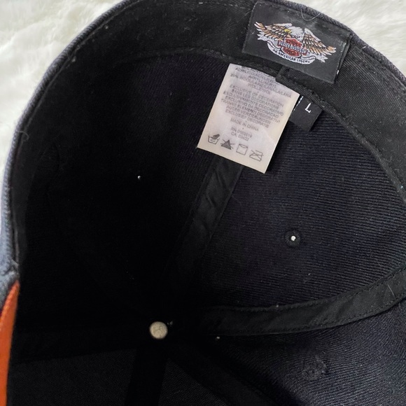 Harley Davidson Fitted Hat. SZ large. In Very good pre owned shape. Orange trim - Picture 4 of 9